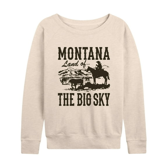 Instant Message - Montana Land Of Big Sky - Women's Lightweight French Terry Long Sleeve Shirt