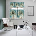 thumbnail image 5 of Abstract Coconut Tree Kitchen Curtains Valances and Tiers Set of 3 Retro Beach Tier Curtains and Valance with Rod Pocket for Small Windows, 27.5"x36", 5 of 9