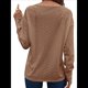 thumbnail image 3 of Blusas Elegantes e Informales para Mujer, con Cuello en V, Larga, Botones, Encaje Calado y Bordado. Color Café S, 3 of 7