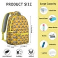 thumbnail image 6 of Yellow Hedgehog Pattern Backpack for School,Cute School Bag,Schoolbag with Adjustable Shoulder Straps & Padded Back,15.3"x11"x7.1"., 6 of 6