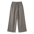 thumbnail image 5 of ZHYou No Boundarie Womens Wide Leg Pants Drawstring High Waist Lightweight Flowy Floor Length Casual Lounge Trousers with Side Pockets,Gray,Size XL, 5 of 7