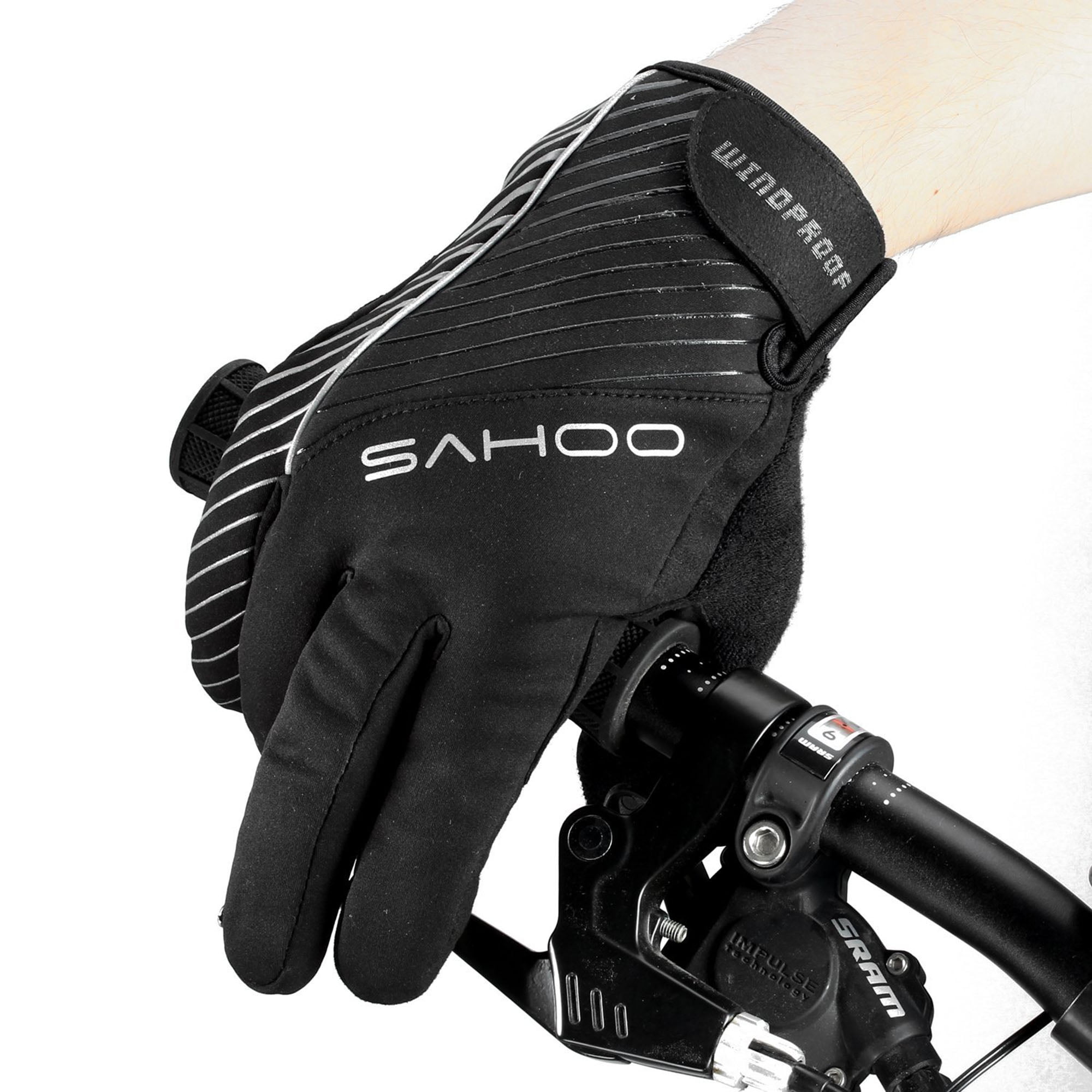 SehrGo Bike Bicycle Winter Full Finger Cycling Gloves, Windproof Warmth Attractive Outdoor, Riding (Black, Large) by SehrGo