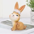thumbnail image 4 of BAMAIA Mini Bunny Figurine Resin Rabbit Figures Hand-Painted Ornament for Dollhouse Collection Cake Toppers - C, 4 of 5