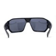 thumbnail image 4 of Locs Squared Thick Mid Temple Racer Flat Top Sunglasses All Black, 4 of 4
