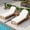 Light Teak + Set of 2, variant on LuckyNote Outdoor Chaise Lounge Set of 2, Premium Acacia Wood Patio Recliner with 5-Position Adjustable Backrest, Arched Design, Thick Weather-Resistant Cushion for Poolside Backyard