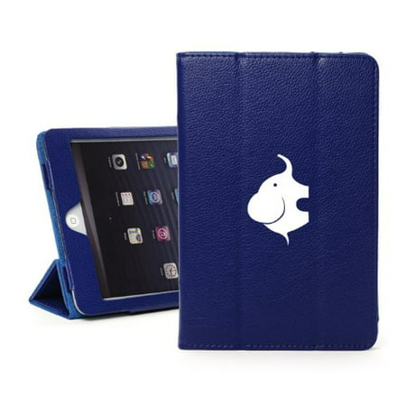 For Apple iPad Mini 4 Blue Leather Magnetic Smart Case Cover Stand Baby