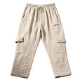 thumbnail image 7 of LMOIPLI Men's Cargo Capri Pants Drawstring Waist 3/4 Length Joggers with Side Pockets Lightweight Summer Casual Trousers Khaki XXXL, 7 of 7