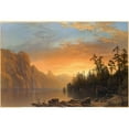 thumbnail image 2 of Albert Bierstadt 14x11 Gold Ornate Wood Frame and Double Matted Museum Art Print Titled - Sunset in California (ca. 1861-1897), 2 of 4