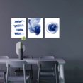 thumbnail image 7 of 3 Pieces 12x16 inch Modern Abstract Canvas Wall Print Set, Blue and White Wall Art Decor with Minimalist Line Art Prints for Living Room, 7 of 7