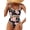 Black, variant on SHEWIN Women's Bikini Sets Floral Print Whip Stitch 2 Piece Swimsuits High Waisted Scoop Bathing Suits