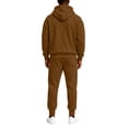 thumbnail image 4 of Garbnen Fleece Mens Sweatsuits 2 Piece Set Full Zip Pullover Men Joggers Pants Sets Workout Athletic Fall Winter Fluffy Flannel Fuzzy Sweatsuits for Men Brown, 4 of 7