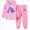 A139-Pink, variant on Girls Comfortable And Warm Set Cute Cartoon Print Long Sleeved Hoodie Pants Casual Two Piece Set 4-5 Years