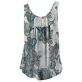 thumbnail image 5 of LYXSSBYX Womens Tank Tops Clearance Fashion Women Printed Sleeveless Tops Button Pleated Casual Pullover Vest, 5 of 6