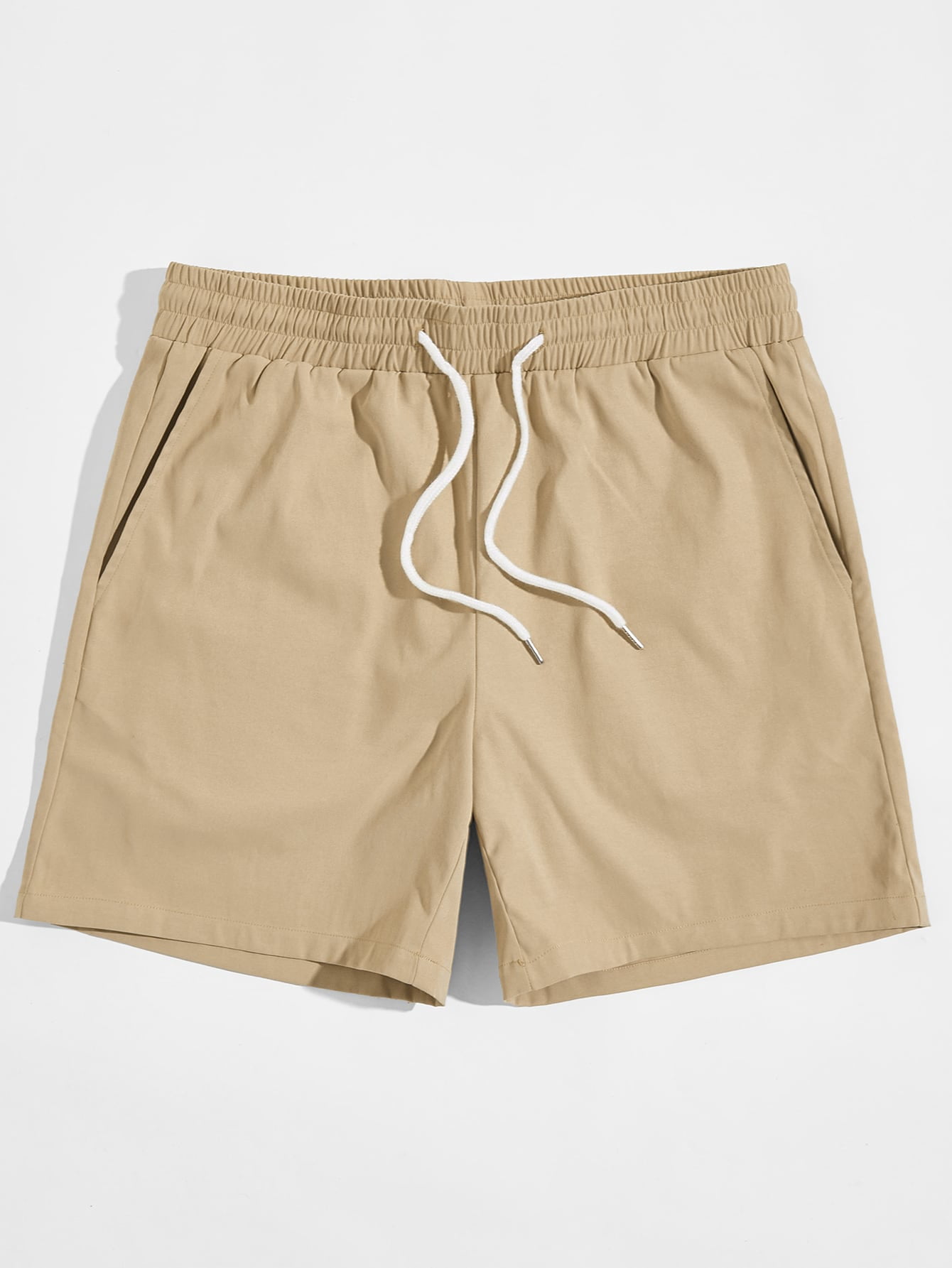 Khaki Casual Men Slant Pocket 
