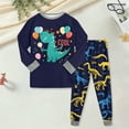 thumbnail image 2 of Zshosam Kids Pajamas Set of 2 Pajama Set 2 Piece Pjs Set Sleepwear Long Sleeve Top with Bottom Size 6T 7T,(Dark Blue 6-7 Years), 2 of 5