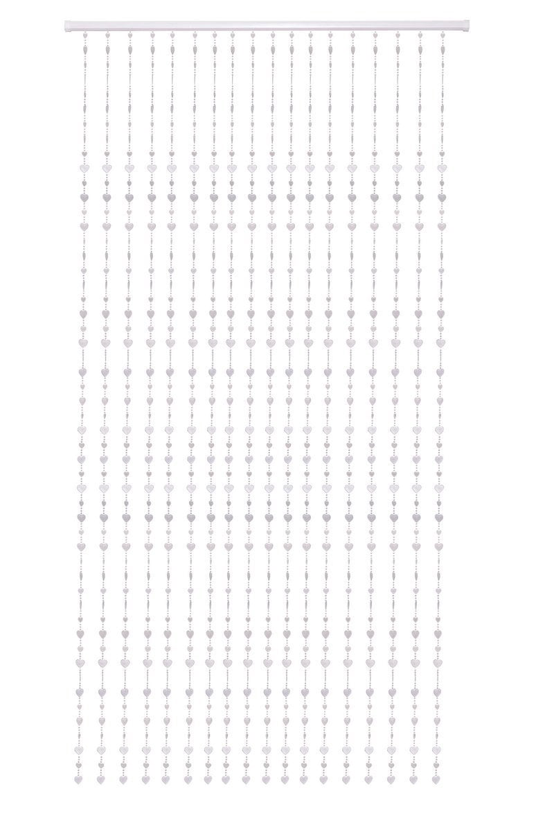 Beautiful Home Decor Acrylic Beaded Curtain - Silver Heart