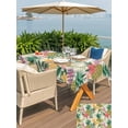 thumbnail image 5 of Outdoor Tablecloth with Umbrella Hole for Patio/Picnic/Party/Camping, Pineapple Waterproof Table Cloth Rectangle Table Cover Washable, Farmhouse Fruit Flowers Leaves Wooden Grain (54"x 80"), 5 of 8