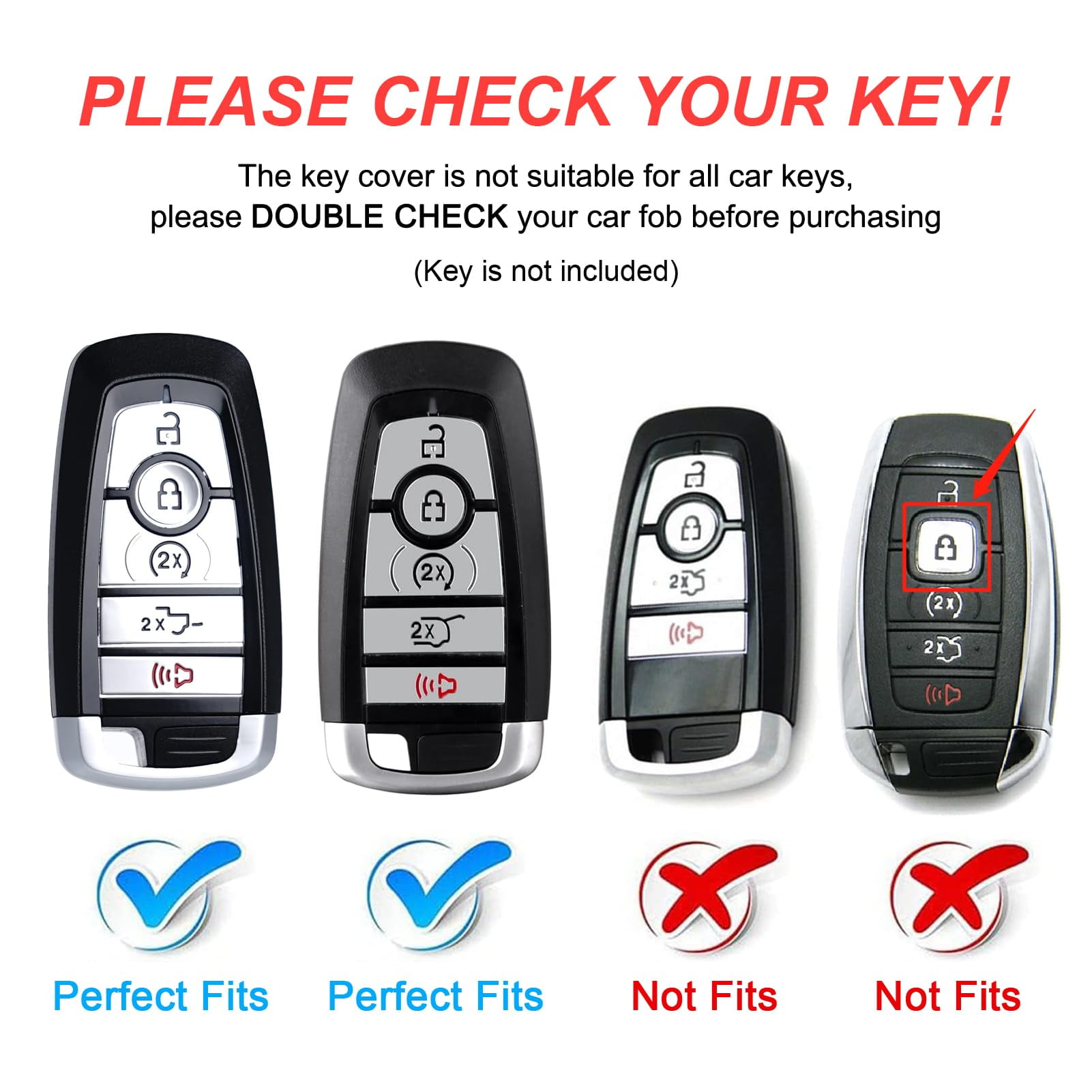 for Ford Key Fob Cover with Keychain, for Explorer Bronco Escape Edge Expedition Mustang F150 Fusion Ranger Lincoln Premium Soft TPU Full Protection Key Case Remote Key HolderKey Case Remote Key Hold