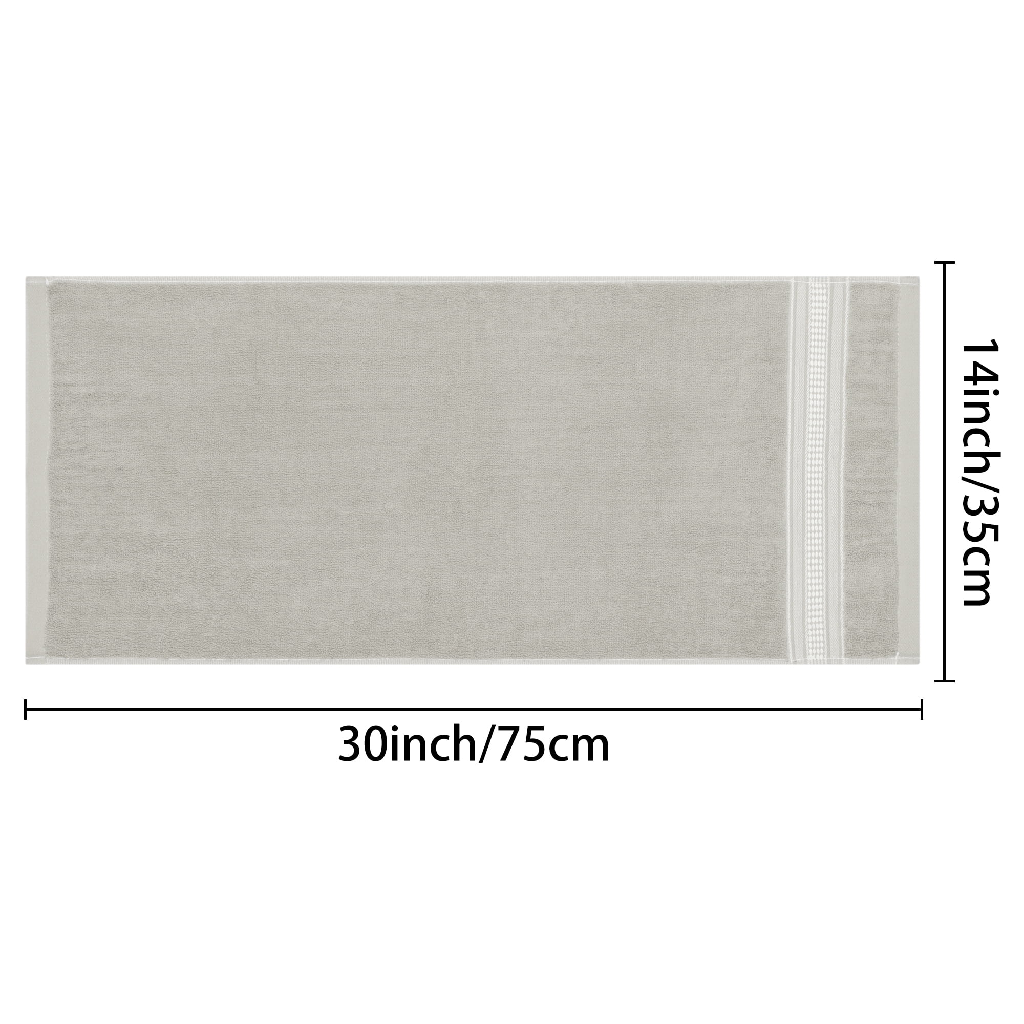 Unique Bargains Plaid Pattern Hand Towels Comfort and Quick Drying Towel for Bathroom Light Gray 14" x 30"