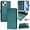 Darkgreen, variant on for iPhone 15 Case Wallet with RFID Blocking Card Holder, Shoulder Strap & Wrist Strap, Smile Pattern PU Leather Magnetic Clasp Flip Wallet Phone Case for iPhone 15, Mint