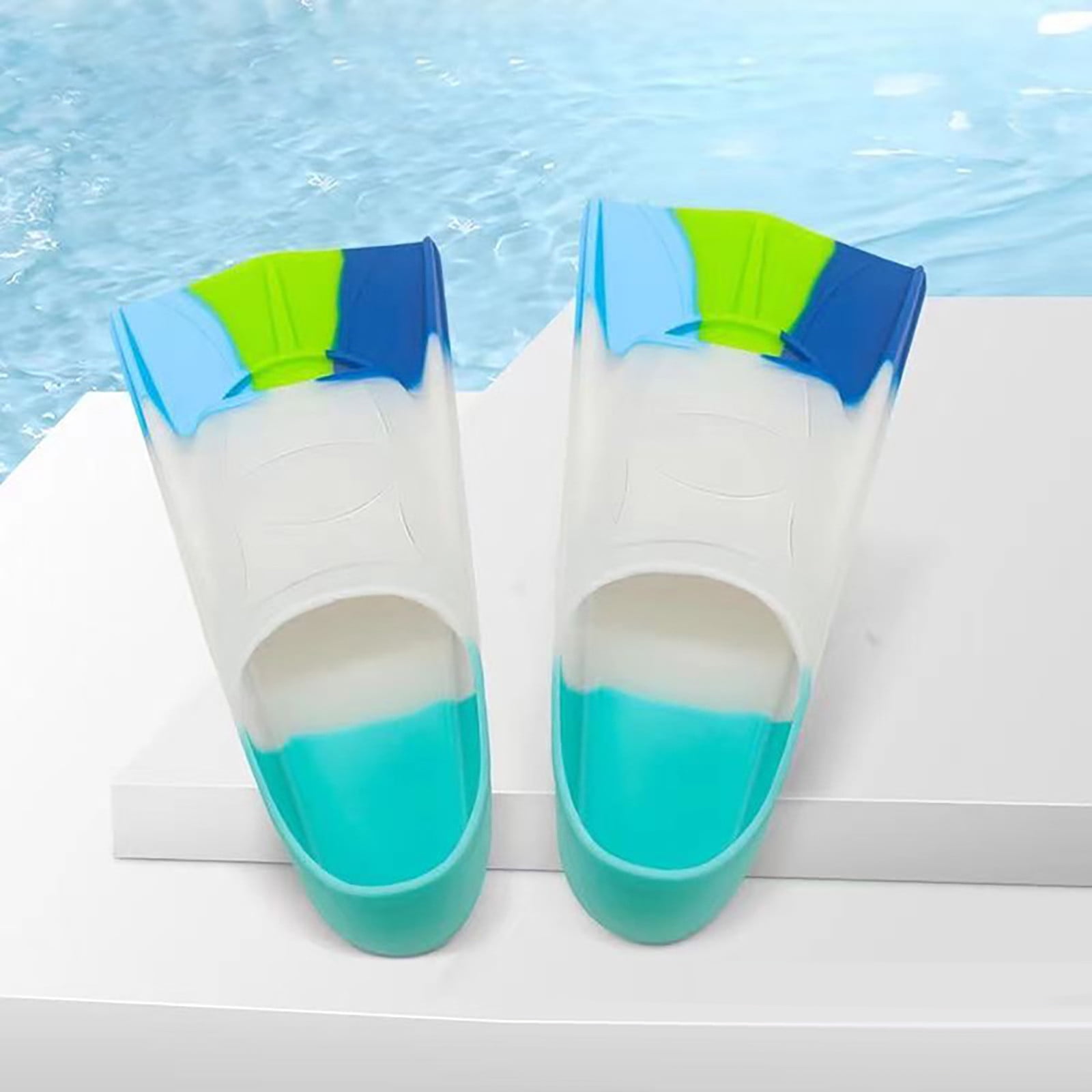 YOBOLK Swim Fins Sports & Outdoors Children And Adults Swimming With Fins Free Diving Short Silicone Fins Diving Training Snorkeling Equipment Clearance