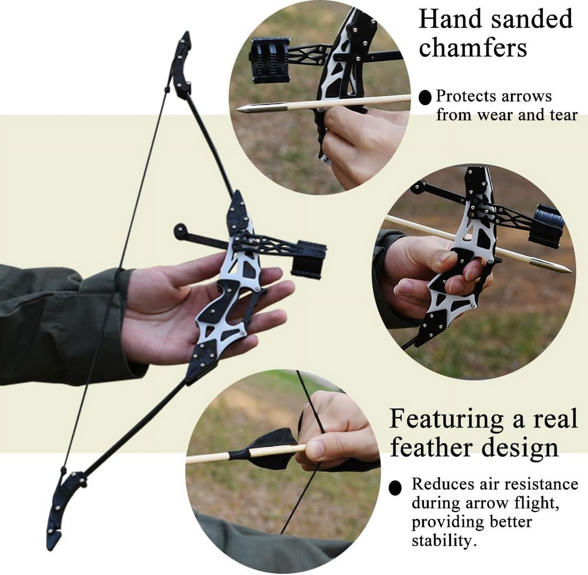 Piaoyu 18.9 Inch Mini Composite Bow and Arrow Set, Indoor Competitive Sports Shooting Practice