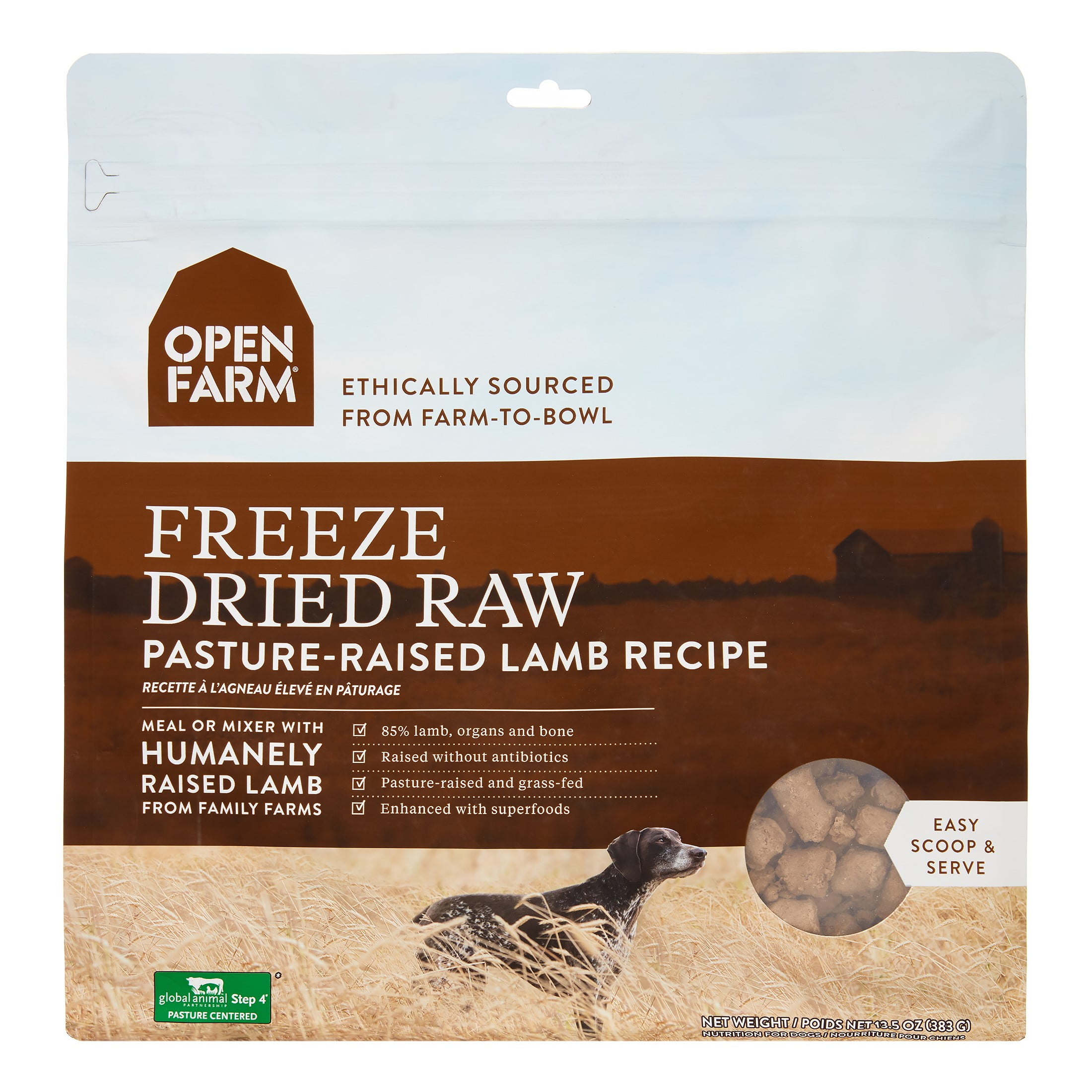 Open Farm Pasture Raised Lamb Freeze Dried Dog Food, 13.5 oz.