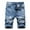 Blue, variant on Ausyst Mens Shorts Summer Clearance Zipper Elastic Slim Casual Denim Shorts Play Wrap Ripped Men's Mid-length Pants