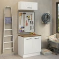 thumbnail image 2 of Madesa 2-Piece Garage and Utility Room Storage Cabinet Set with 31 Inch Base Cabinet and 31 Inch Slim Wall Cabinet Modular Storage Organization Unit - White, 2 of 7