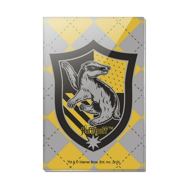 Harry Potter Hufflepuff Plaid Sigil Rectangle Acrylic Fridge