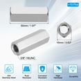 thumbnail image 2 of Uxcell 3/8"-16 UNC 304 Stainless Steel Hex Coupling Nuts, 10Pcs 2" Length Fully Threaded Rod Coupling Nut Studding Connector Fasteners, Silver Tone, 2 of 7