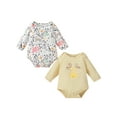 thumbnail image 1 of Seyurigaoka Baby Girls Boys Lovely  Sweet Romper, Round Neck Long Sleeve Printed Triangle Bodysuit, 1 of 9