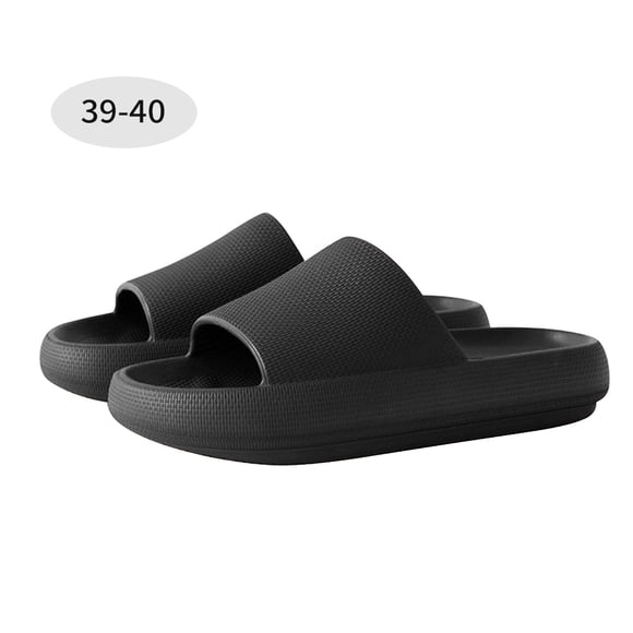Zapatillas de casa, sandalias antideslizantes de EVA, zapatillas de suela gruesa con punta abierta para parejas, negras, adecuadas para el tamaño 39-40 2 piezas seitruly AP001383-06B