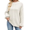thumbnail image 2 of Women's Clothing Casual Pullover Knit Sweaters Cozy Winter Teacher Casual Outfit Women's Knit Pullover Sweater Casual Loose Fit Semi High Neck Solid Color Basic Top For Fall Winter Comfort Wear, 2 of 9
