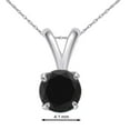 thumbnail image 2 of Mauli Jewels Engagement Necklace for Women 0.3 Carat Round Black Diamond Solitaire Pendant 4-Prong 14K White Gold|Silver Chain, 2 of 4