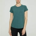 thumbnail image 6 of Cqxid Clothing Under $10 Women's Dry Fit Tech Stretch Short-Sleeve Crew Neck Athletic T-Shirt Green1, 6 of 7