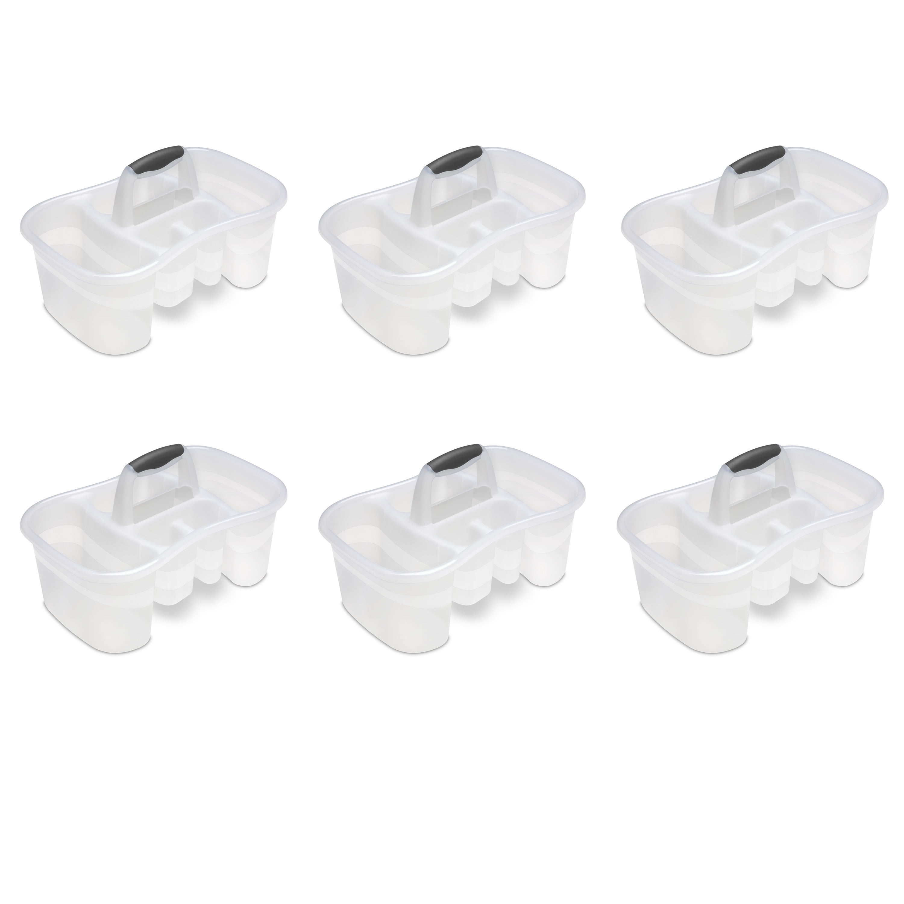 Sterilite Plastic Bath Caddy Clear Set of 6