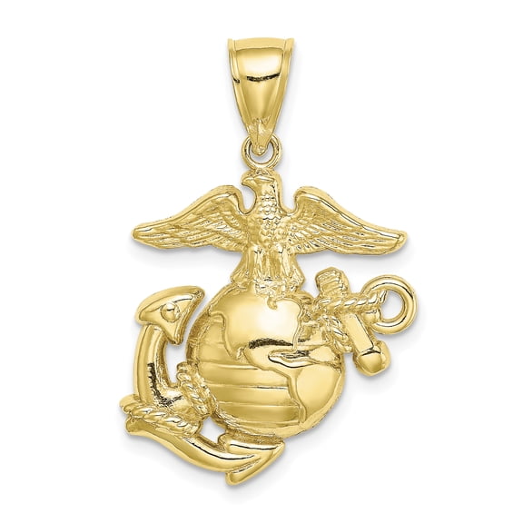 Finejewelers 10k Yellow Gold Med. Marine Corps Symbol (eagle Globe Anchor) Us Charm