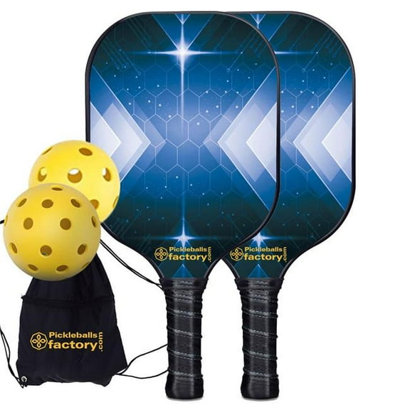 Pickleball Factory PB00046-4-C Pickleball Set - Stars Pickleballtournament Paddle, Top of The Line Pickleball Paddles, Carbonfiber Graphite