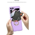 thumbnail image 3 of case for Galaxy Z Flip 5 Case with Ring & Card Holder, Pocket Storage, Slim Leather Case, Key Ring Wallet Cover Built-in Screen Protector for Galaxy Z Flip 5 Case, Purple, 3 of 9