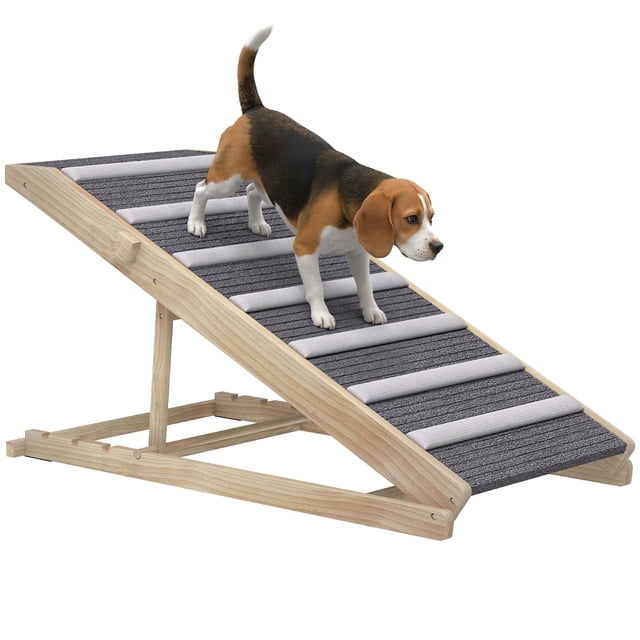 PawHut Dog Ramp For Couch, Folding Pet Ramp with 4 Adjustable Height