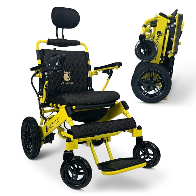 Majestic Buvan Fauteuil Roulant Électrique, Fauteuils Roulants Pliants Légers, Fauteuil Roulant Motorisé, Siège de 17,5′′ de Large, Autonomie de 16+ Miles, Poids Maximal de Charge de 310 Lb