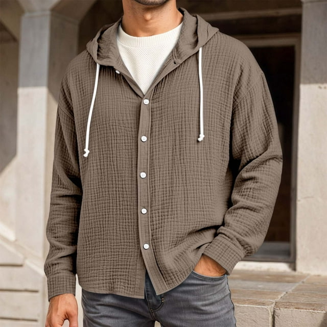 Chandails à Capuchon et Chandails en Molleton pour Hommes Légers à Fermeture Éclair Complète Veste à Capuche pour Activité Décontractée en Plein Air au Printemps Automne