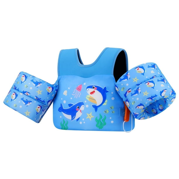Chaleco de natación MoKo con dispositivo de flotación de agua para niños pequeños de 10 a 30 kg, diseño de tiburón