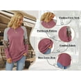 thumbnail image 4 of SWQZVT Long Sleeve Tops for Womens Fall Shirts Crewneck Tunics Tops Trendy Leopard Striped Casual Color Block Tshirts Raglan Sleeve Tee Pullover Sweatshirts Redwine Clothes Size M, 4 of 8
