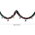 thumbnail image 3 of Christmas Tinsel Garland Decor, Dark Green Snowy White Tips Garland with Balls & Bows, Holiday Party Xmas Tree Decoration 2M (Red), 3 of 6