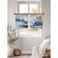 thumbnail image 2 of Navy Blue Mountain Sheer Curtains 54 Inch Length 2 Panels Set, Modern Abstract Art Tree Voile Window Treatment Rod Pocket Short Kitchen Curtains Drapes for Bedroom 52"x54"x2, 2 of 7