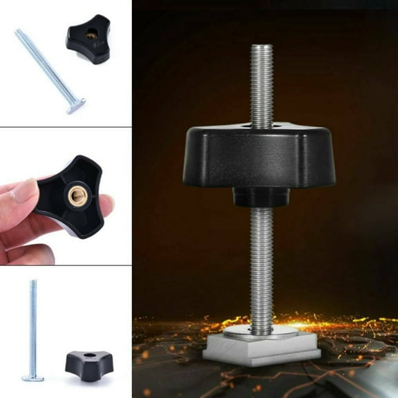 PRETXORVE Acting Hold Down Clamp T-Track T-Slot Woodworking Tool Set Alloy Metal