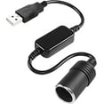thumbnail image 1 of HAHADAXA USB to Car Cigarette Lighter Converter,USB Male 5V to 12V Car Cigarette Lighter Female Adapter Cable for Car Driving Recorder,GPS,Electronic Dog, 1 of 7