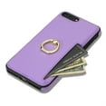 thumbnail image 4 of Allytech iPhone 8 Plus/ 7 Plus Wallet Case, With Ring Holder Stand Shockproof PU Leather Anti-Scratch Cards Holder Slim Shell Cover for Girls Women Wallet Case for Apple iPhone 7 Plus/8 Plus - Purple, 4 of 5
